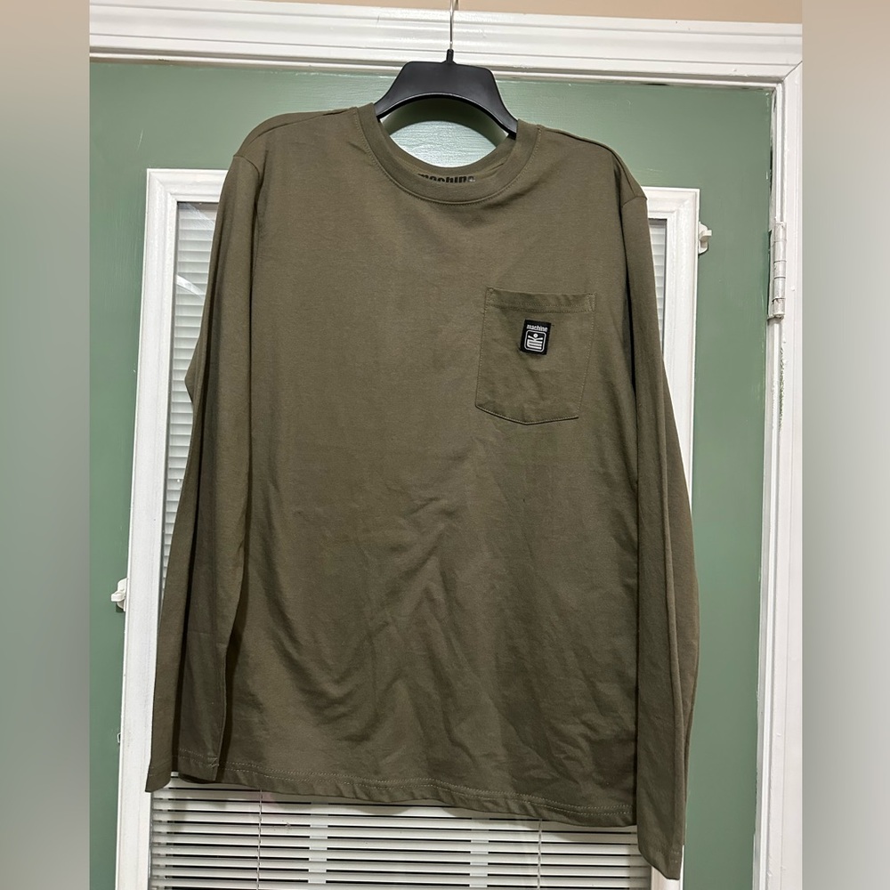 NWT Machine Custom Co. 1971 Estilo Long Sleeve Olive Tee Sz Medium